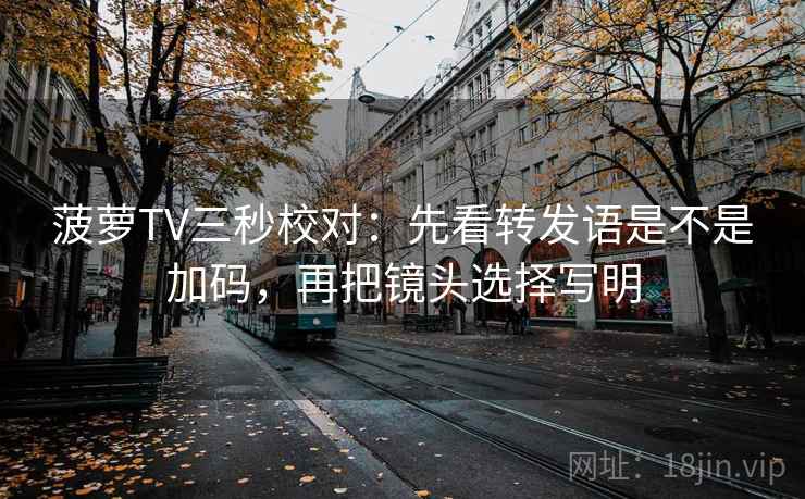 菠萝TV三秒校对：先看转发语是不是加码，再把镜头选择写明