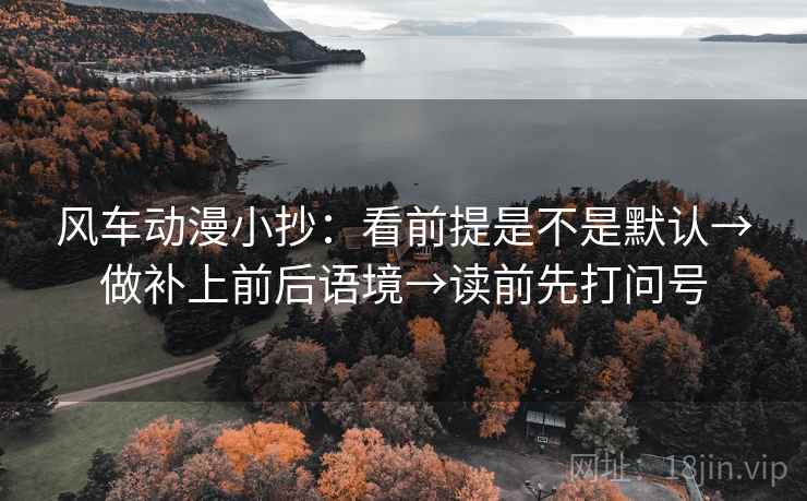 风车动漫小抄:看前提是不是默认→做补上前后语境→读前先打问号